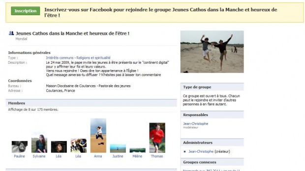 Groupe facebook Jeunes Cathos Manche