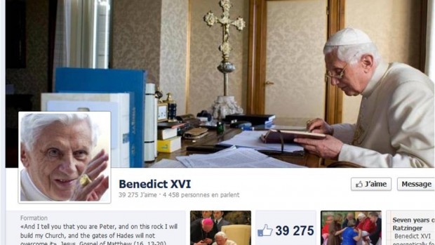 page facebook benoit XVI pape decembre 2012